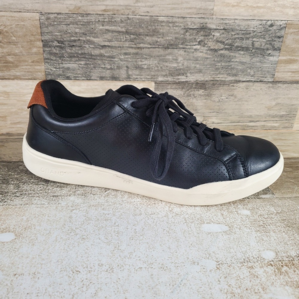 Cole Haan Grand Crosscourt Mens Shoe Sz 11 M Black Ivory Leather Lace Up Sneaker